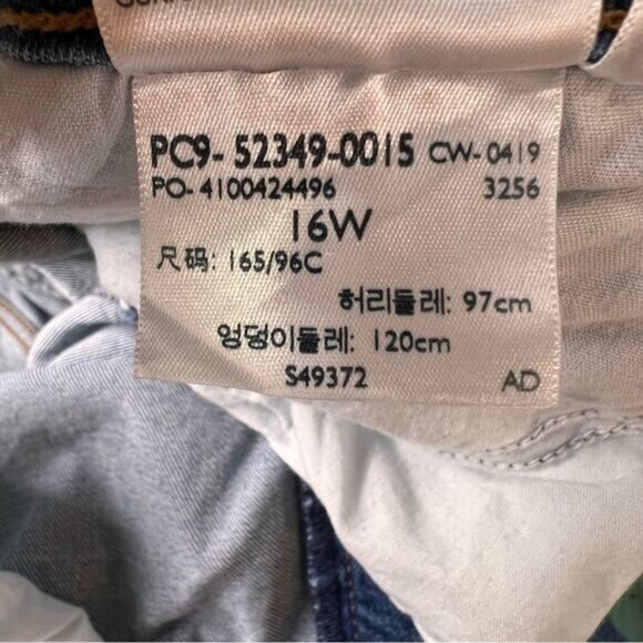 Levi's Wedgie Skinny Jeans Raw Frayed Hem Button Fly Size 16 Medium Wash Denim - Picture 12 of 13